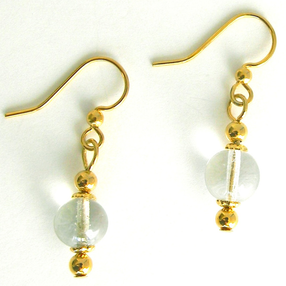 Natural Crystal Quartz April Birthstone Earrings - Picture 1 of 1